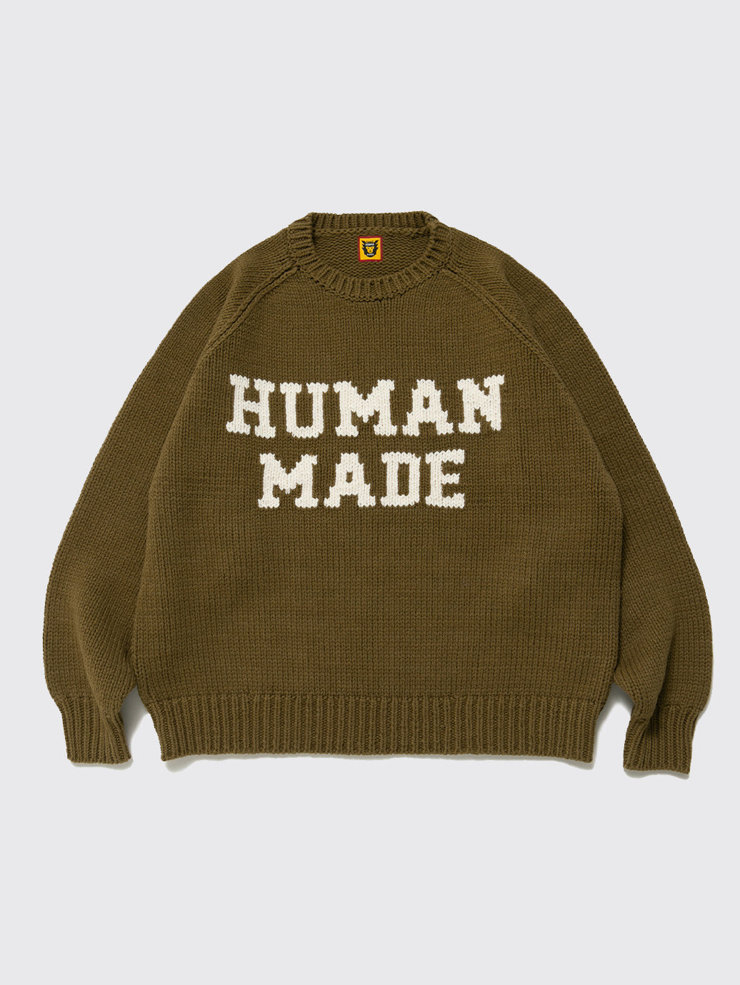 Human Made Rabbit Raglan Knit Sweater FW22 Green