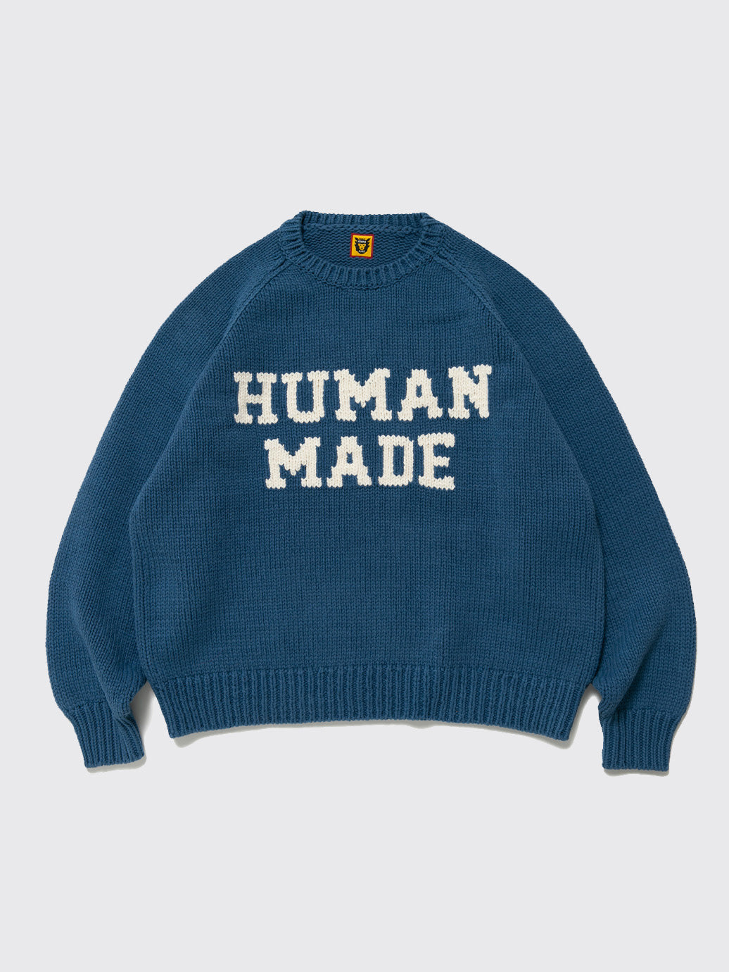 Human Made Rabbit Raglan Knit Sweater FW22 Blue – OALLERY