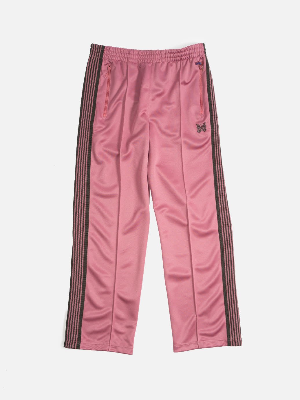 Quality Embroidered Needles Track Pants Classic Stripe Trousers
