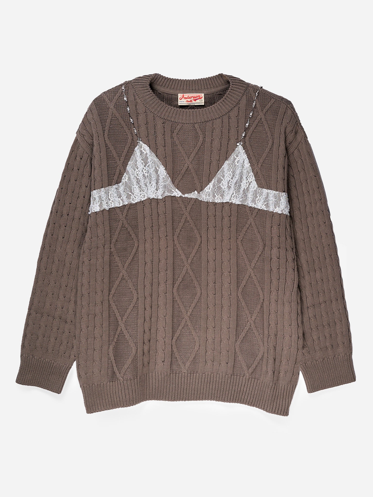 Andersson Bell (Women) Tess Lace On Boyfriend Fit Knit Sweater