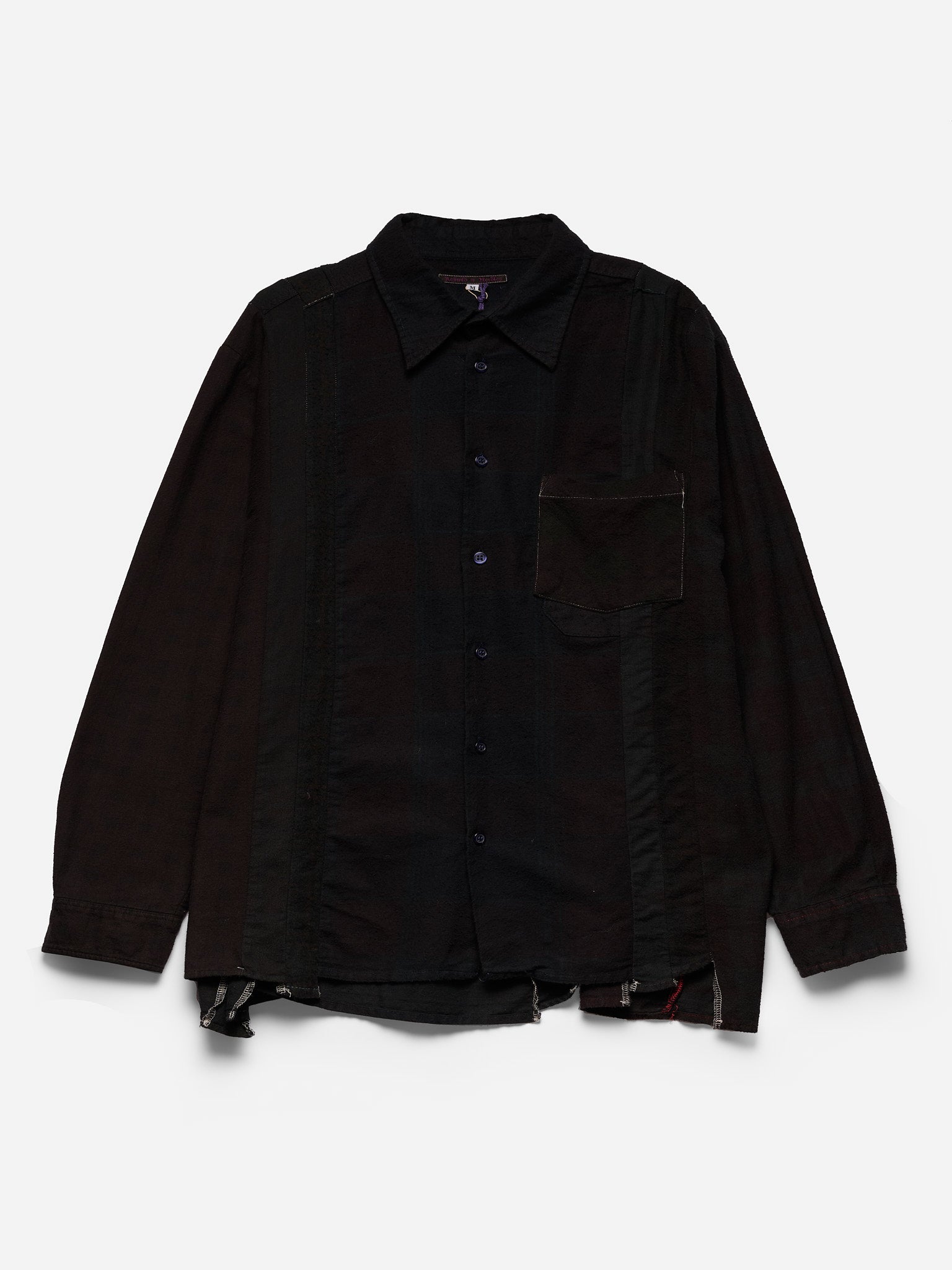 Rebuild by Needles Flannel Shirt - 7 Cuts Shirt / Over Dye Black M