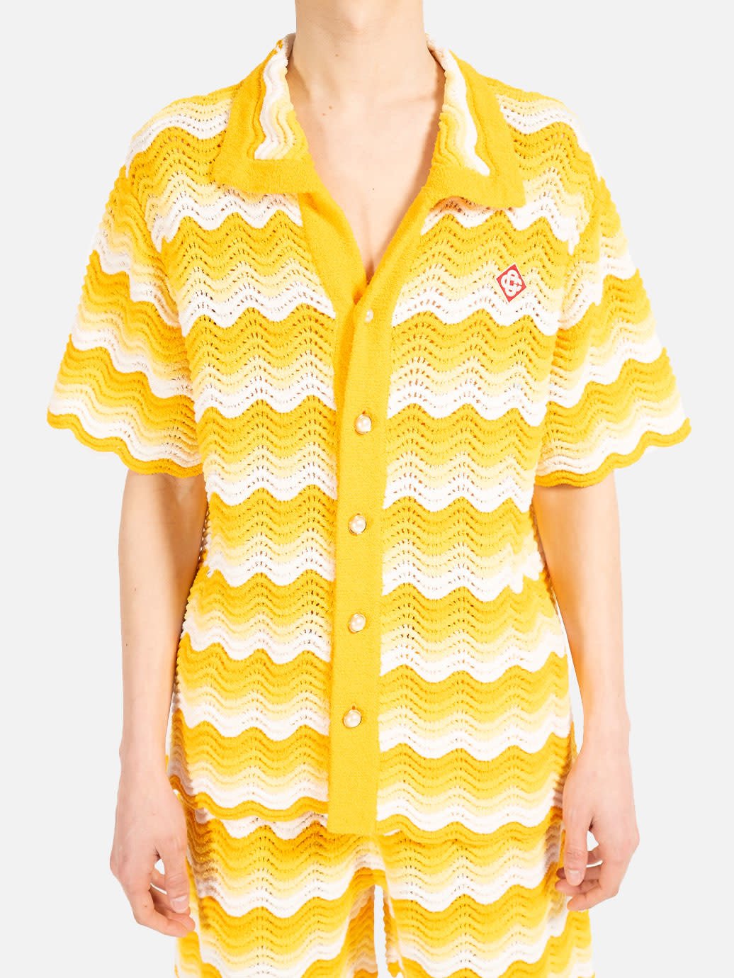 Casablanca terrycloth-effect shirt jacket - Yellow