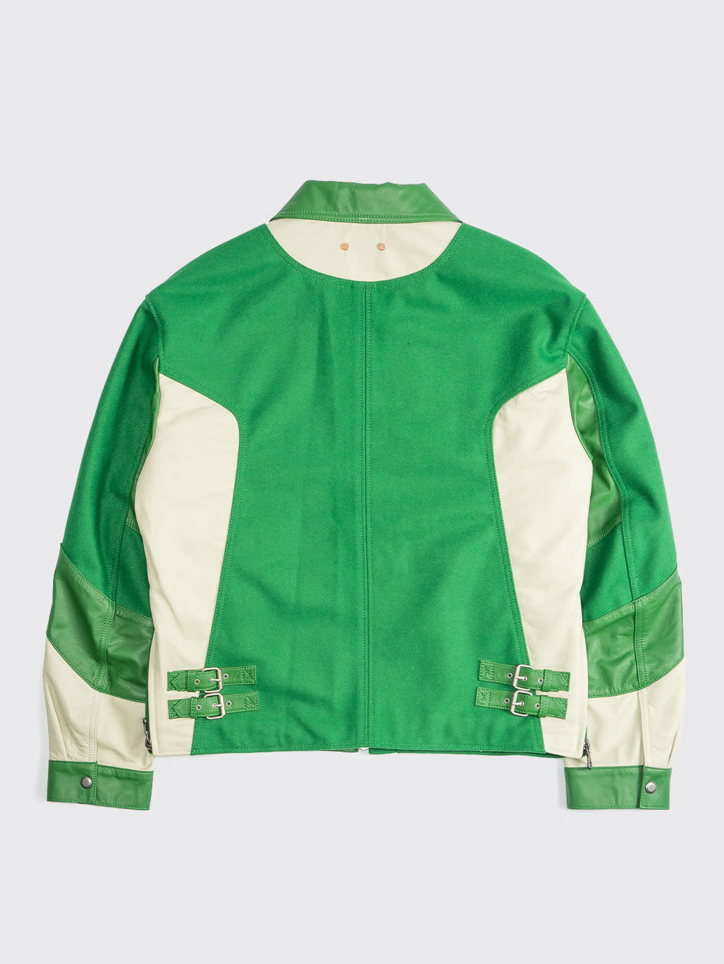 Andersson Bell Motorcycle Leather Varsity Jacket Green – OALLERY