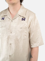 Needles S/S Cowboy One-Up Shirt - Poly Slub Sateen Beige