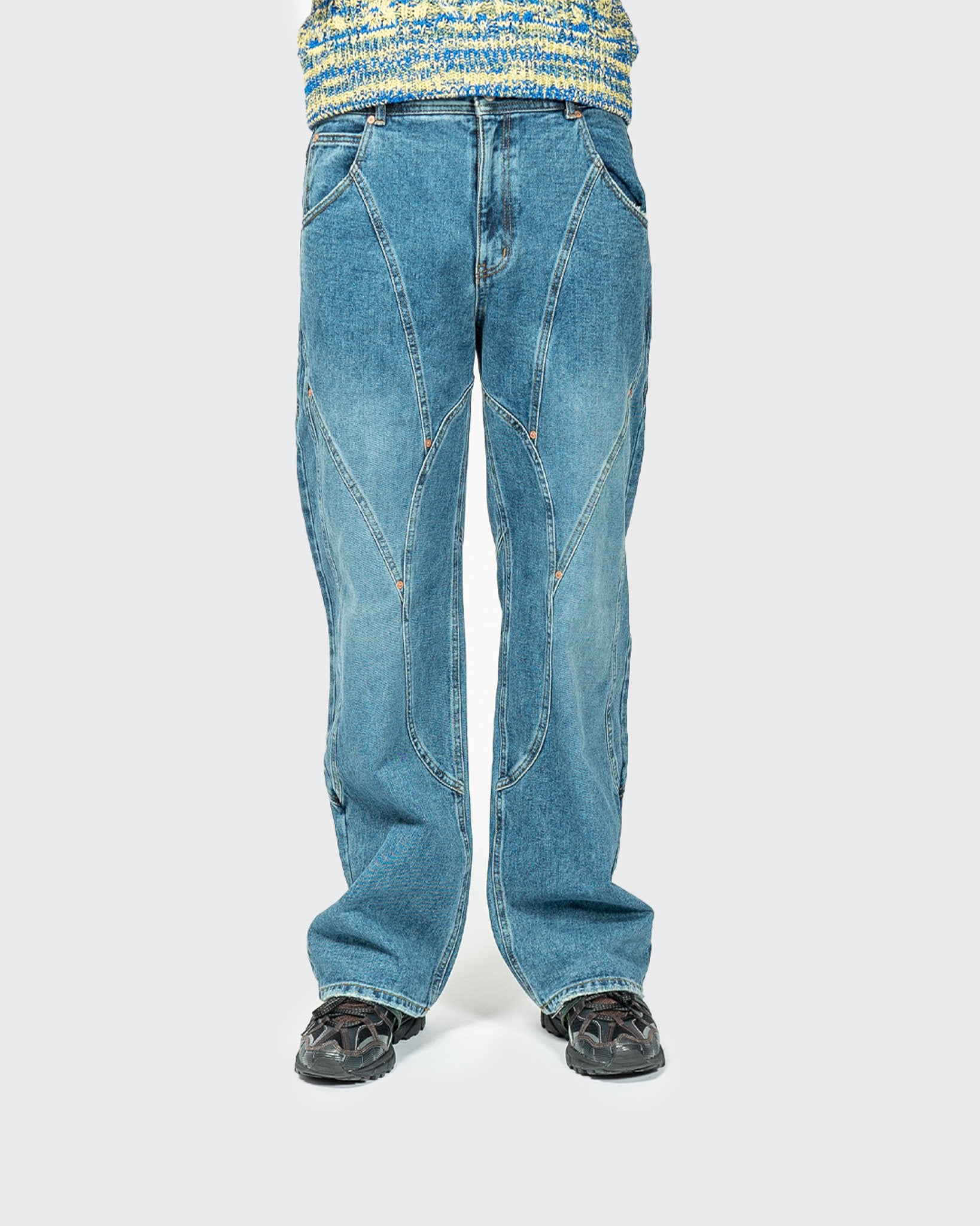 Andersson Bell Brick Curve Panel Wide Jeans Blue – OALLERY