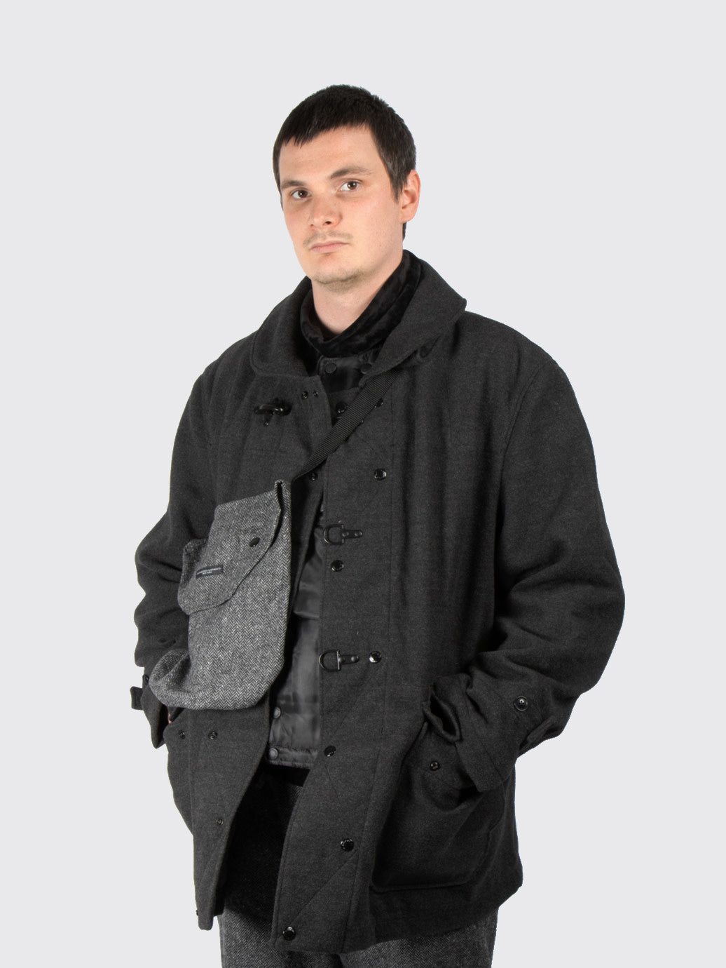 Engineered Garments Short Duffle Jacket Charcoal – OALLERY