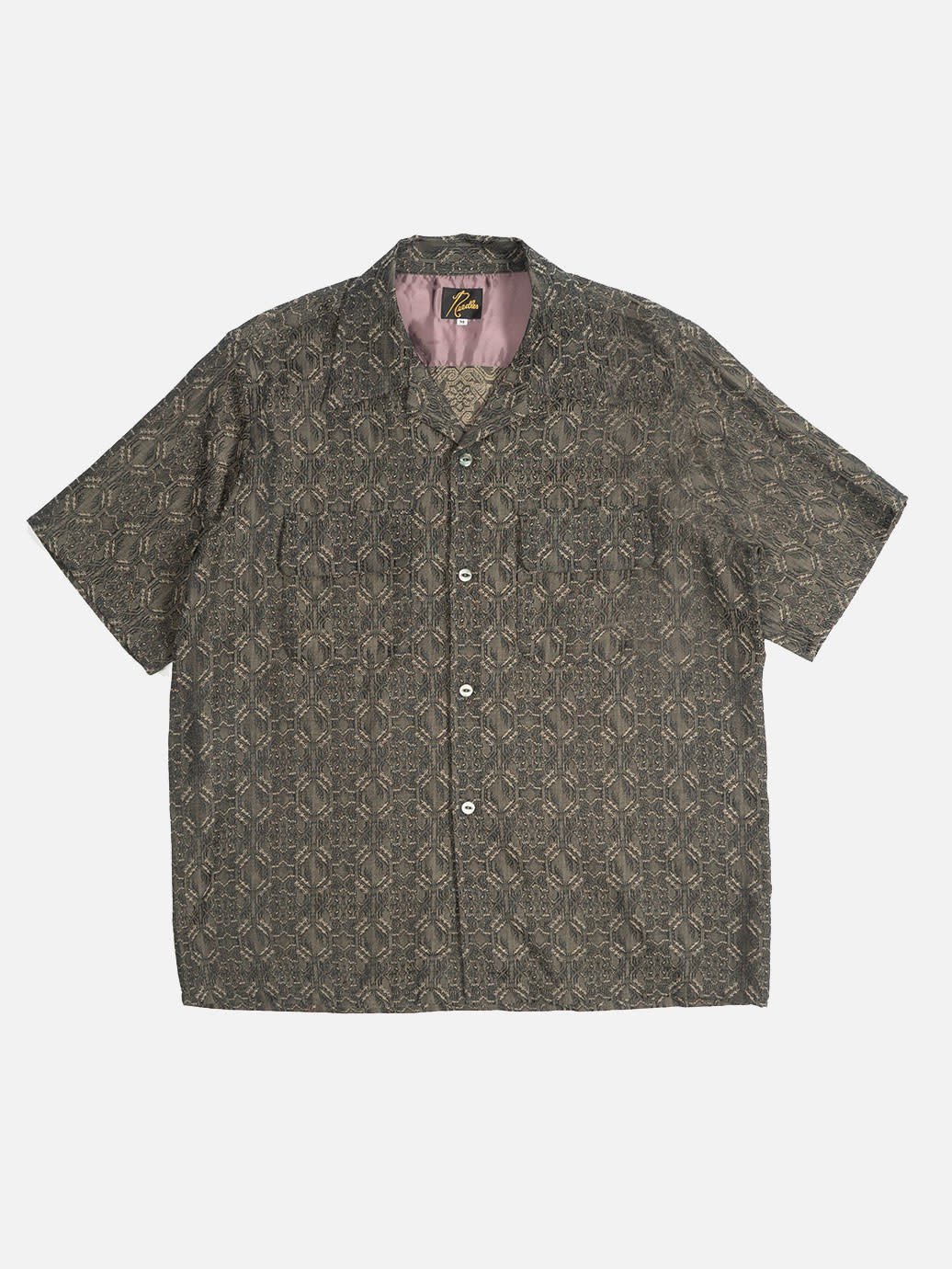 Needles S/S Classic Shirt - Cu/C Geometric Jq. Brown